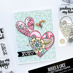 Floral Double Heart Card 