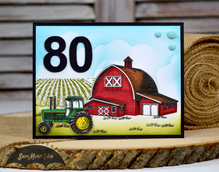 Farm 80th Birthday Card