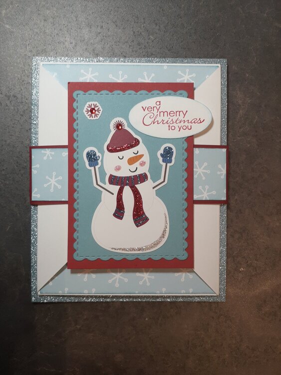 Snowman Glitter Fancy Fold