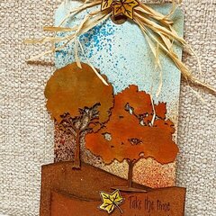 Clear Scraps DT * Oak Trees Altered Fall Tag