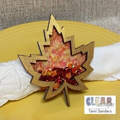Fall Leaf Shaker Napkin Ring * CLEAR SCRAPS DT