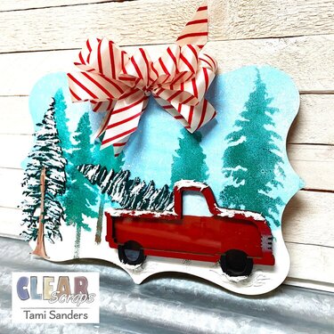 Red Truck Christmas Dcor * CLEAR SCRAPS DT