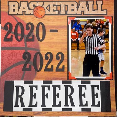 Title page for basketball Referee album.