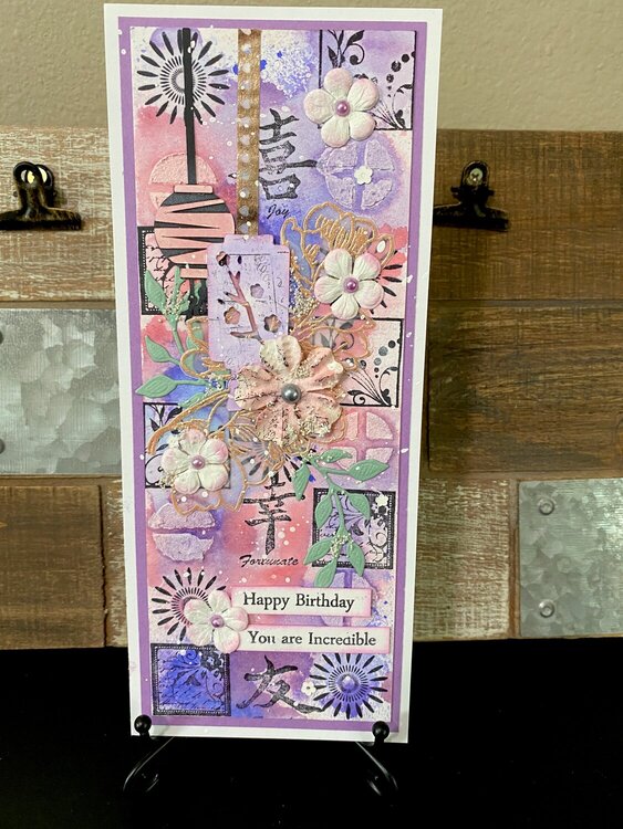 Mixed media card-Slimline-Birthday 2