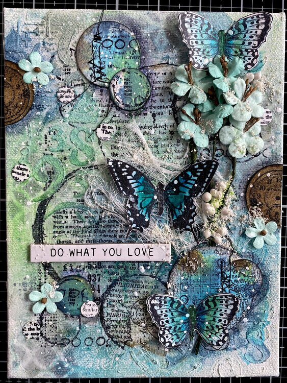 Mixed media Canvas-blue-Do what you love