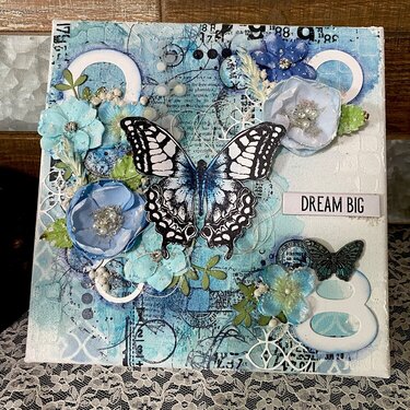 Mixed media Canvas- Grad gift-blue