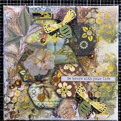 Mixed Media canvas-bees