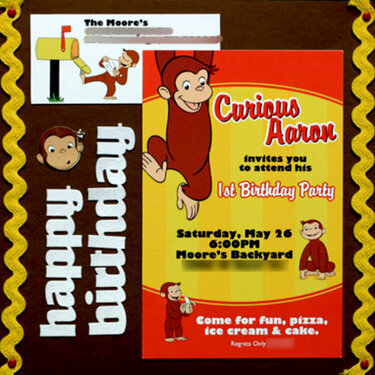 Curious George Birthday Mini Album Pg 1