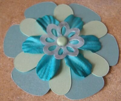 Teal Stacked Flower