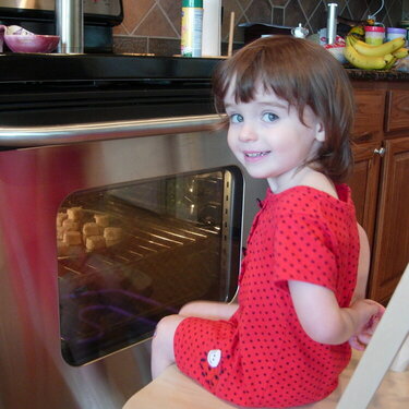 Emily Rose - At 2 1/2 baking cookies!!!