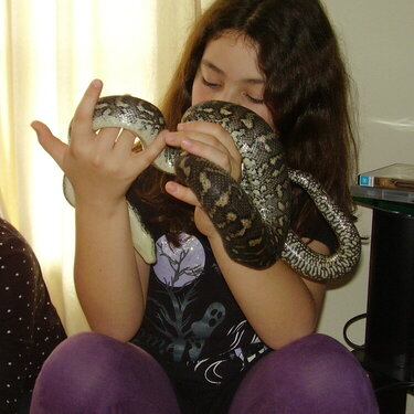 Tori with Albert the Carpet Snake