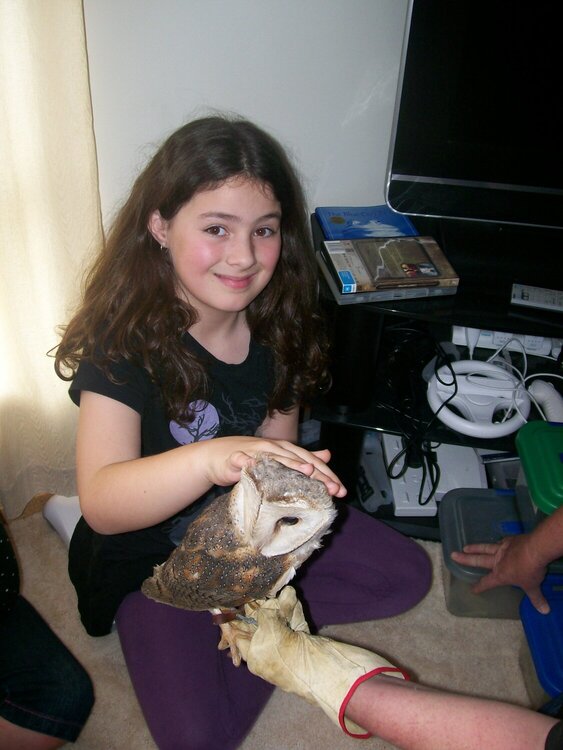 Tori with Wotarn the Barn Owl