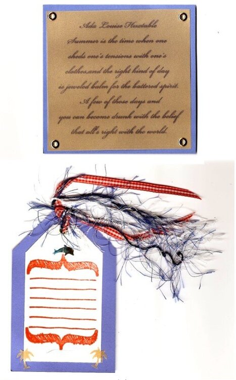 Matted poem and journaling tag