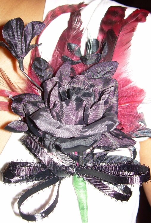 Black Feathered Corsage