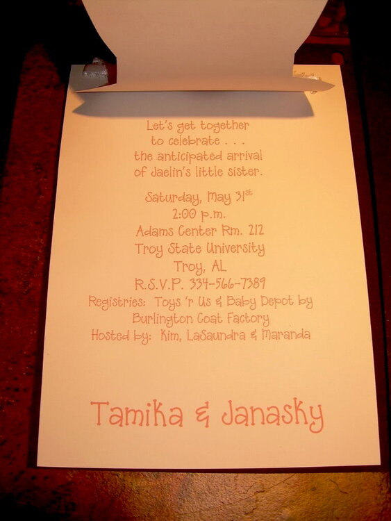 Pink &amp; White Gingham Dress Inner Invitation