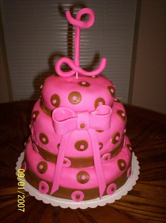 Polked Dotted Shower Cake