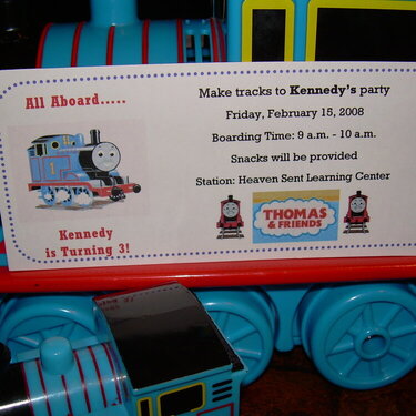 Kennedy&#039;s Thomas the Train Ticket Invites