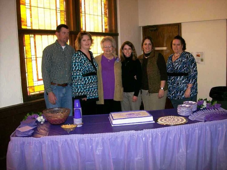 Mom and her grandkids at her 75th birthday party