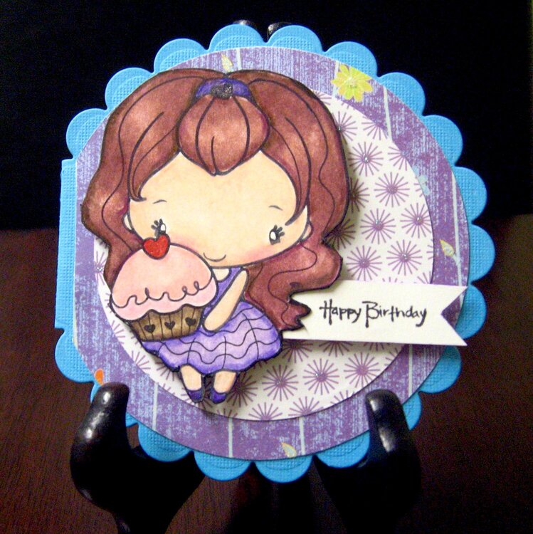 Happy Bday card - cupcake