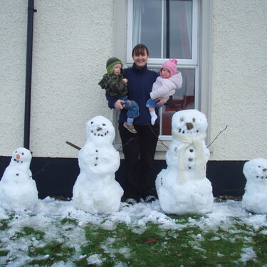 Me, my kiddies and our snow family!