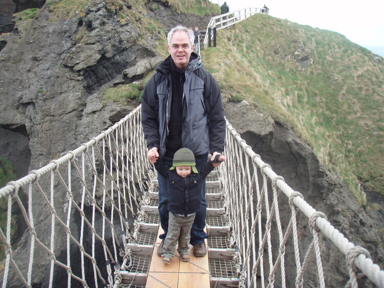 Crossing Carrick-a-rede Rope Bridge