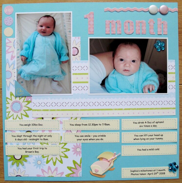 Sophie&#039;s milestones @ 1 mth