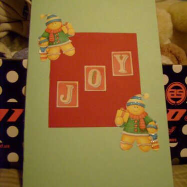 Joy gingerbread man card