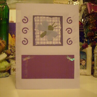 Purple dragonfly card