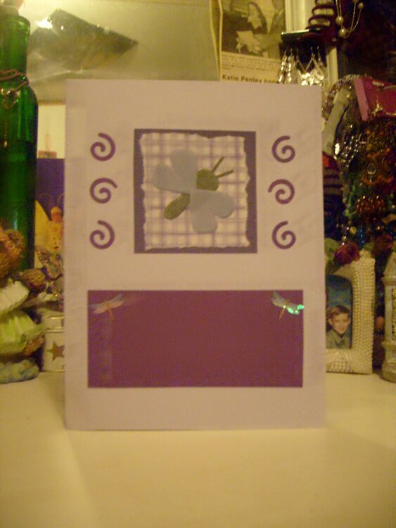 Purple dragonfly card