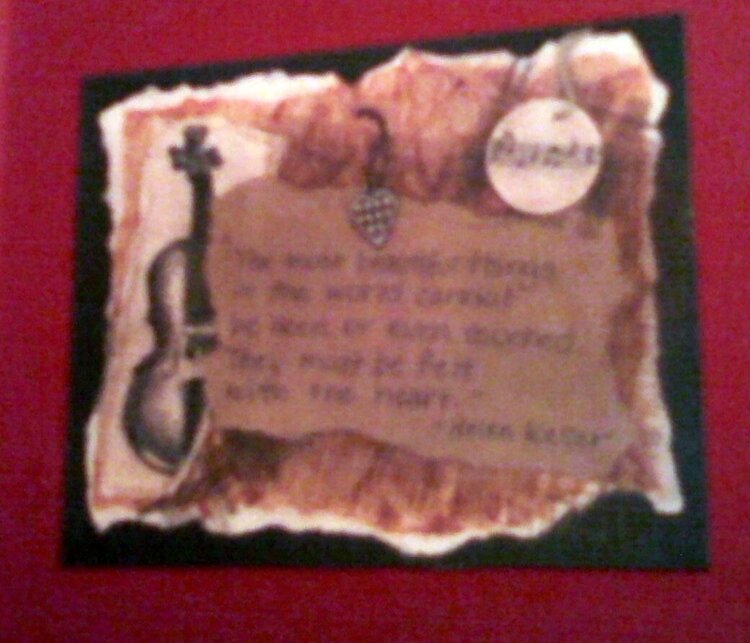 Card inside quote