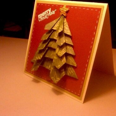 Origami Christmas Tree card- side view