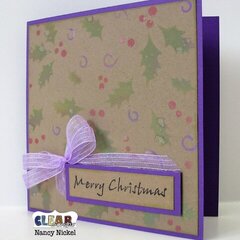 Holly Stencil Background Card
