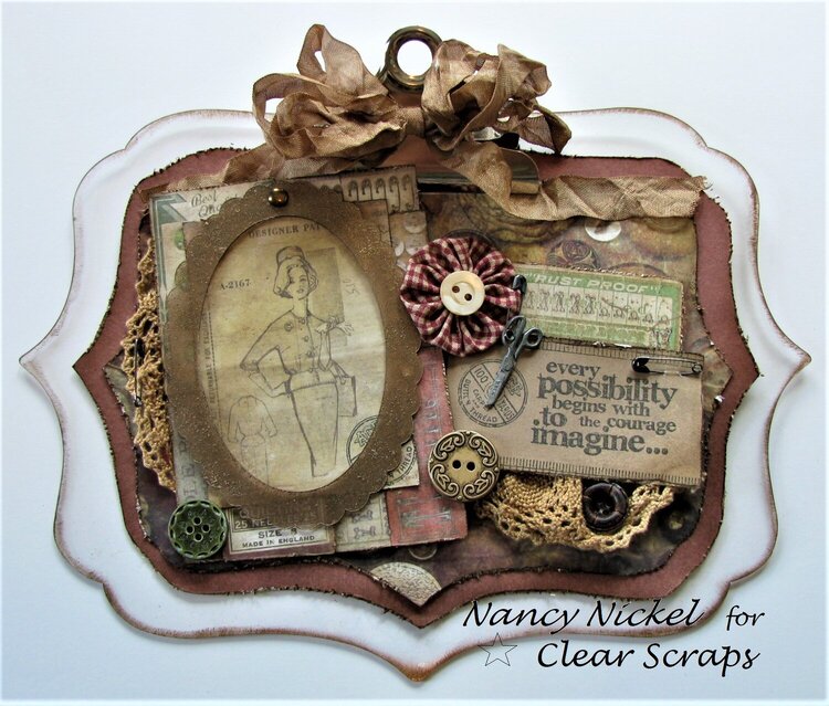Decorated Acrylic Clipboard for Clear Scraps