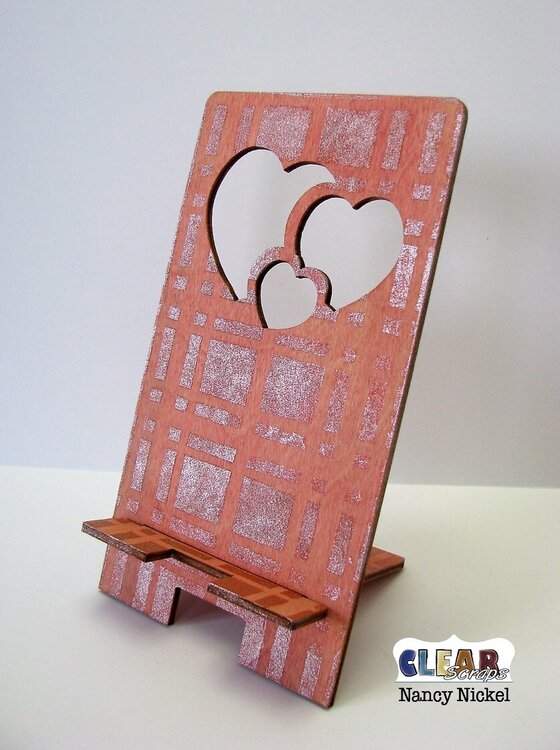 Wood Heart Phone Stand