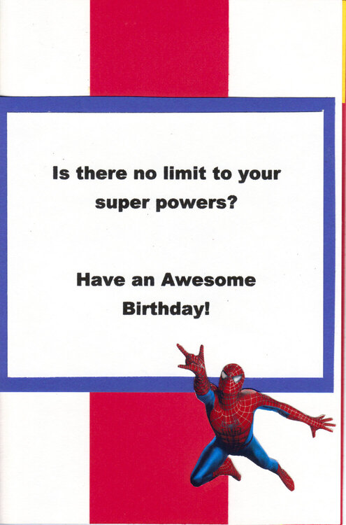 Inside Spiderman Card