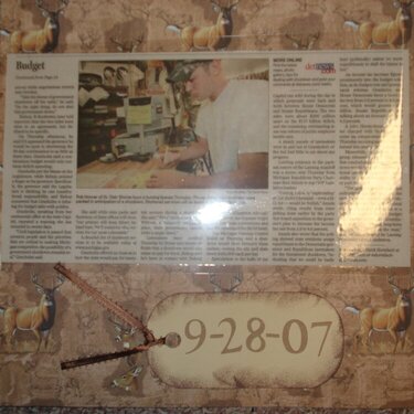 BF in newspaper signing his hunting license before the MI shutdown