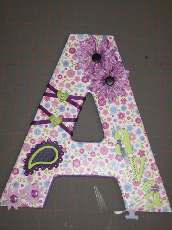 Altered monogram &quot;A&quot; wall letter