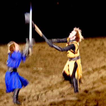 Blue and Yellow Knights Do Battle