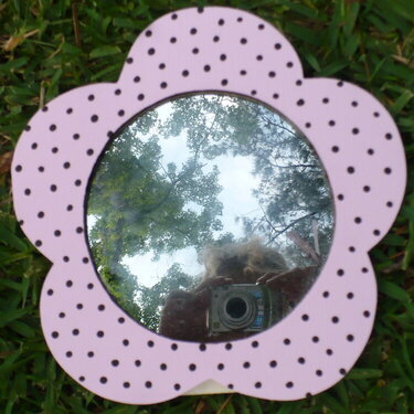 pink and brown flower mirror
