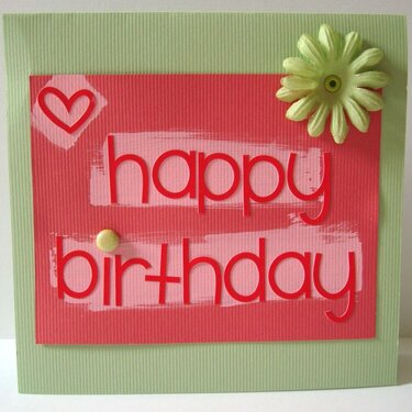 Birthday Card- pink &amp; green