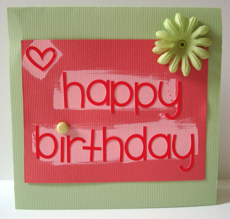 Birthday Card- pink &amp; green