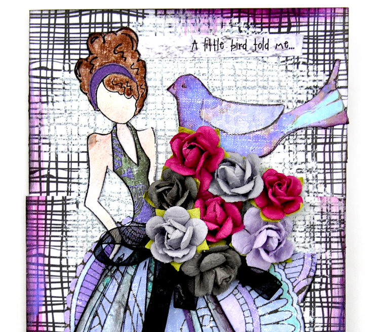 Doll Card - Flying Unicorns and FabScraps