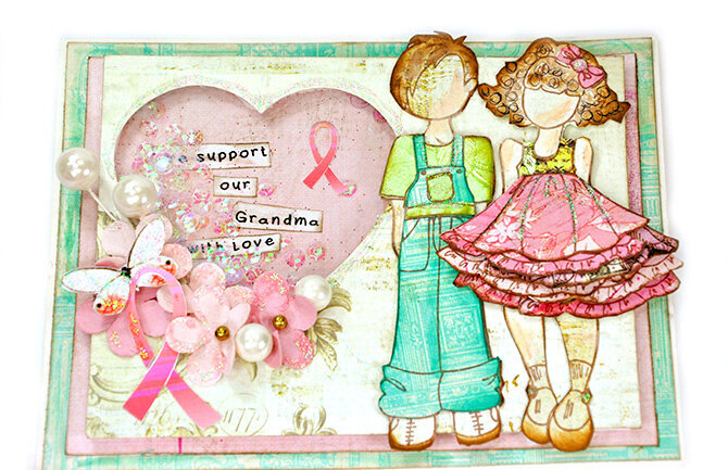 Breast Cancer Awareness Card - Julie Nutting Dolls
