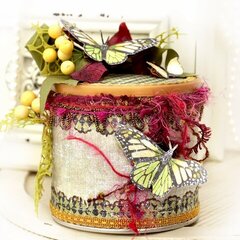 Butterfly decorated tin - FabScraps