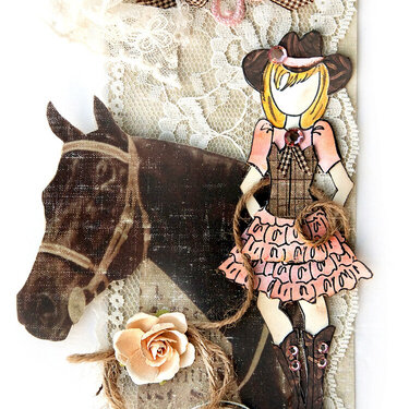 Cowgirl Tag - Flying Unicorn and FabScraps