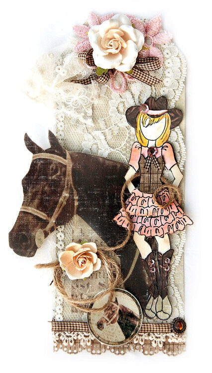 Cowgirl Tag - Flying Unicorn and FabScraps