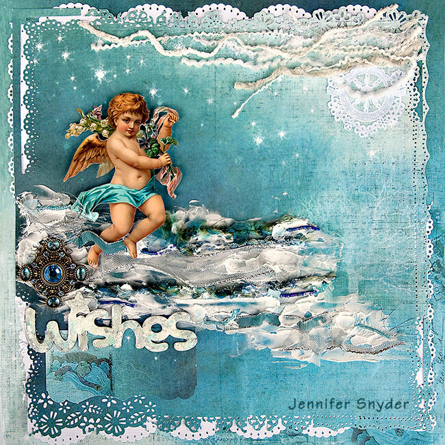 Wishes Float to Heaven - FabScraps &quot;Little Peeps&quot; Collection