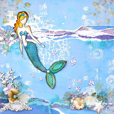 Julie Nutting Mermaid Canvas - Flying Unicorn