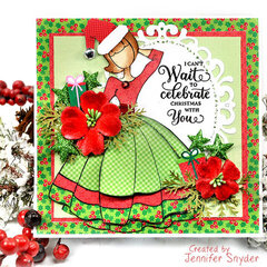 Bright and Cheery Julie Nutting Doll Card