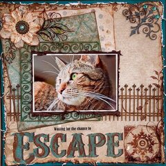 Escape Kitty  -Waiting For a Chance to Escape (Oct Swirlydoos kit)